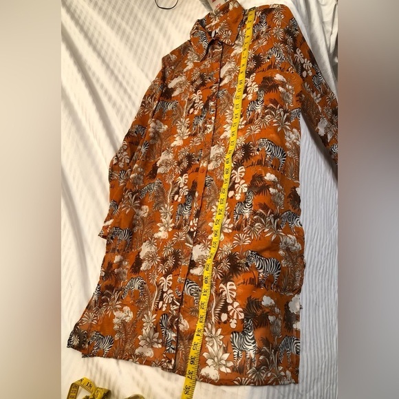 Live 4 Truth Long Shirt Dress Medium Womens Sheer Button Zebra Palm Trees NWT - Picture 11 of 16